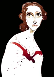 Mary Wollstonecraft Shelley - color caricature
